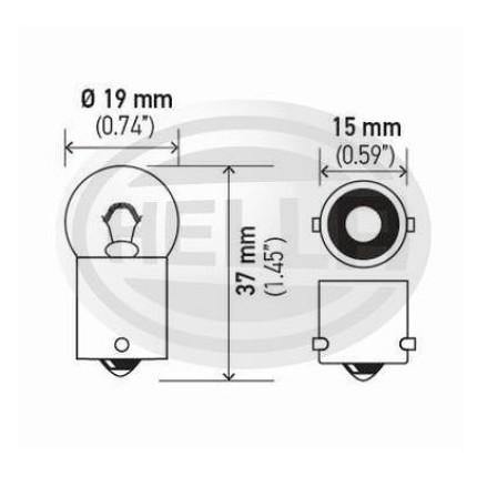 LÂMPADA 67 24V 10W BA15S - 1POLO MEDIA 10PC HELLA HE5637