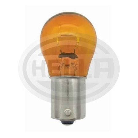 LÂMPADA 1056 12V 21W 1POLO - PINO Y TRANSVERSAL AMARELA 10PC HELLA HE7507