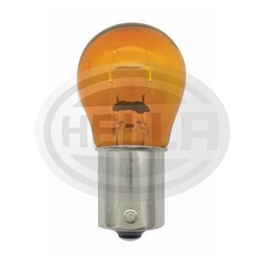 LÂMPADA 1056 12V 21W 1POLO - PINO Y TRANSVERSAL AMARELA 10PC HELLA HE7507