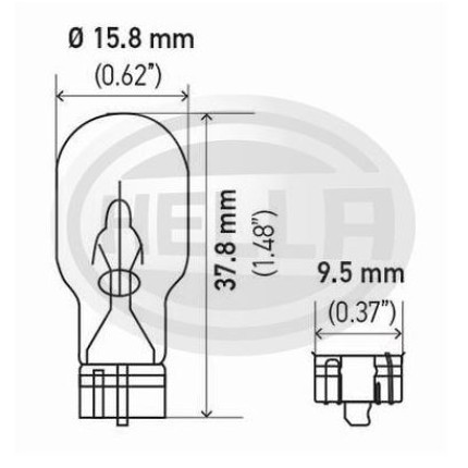 LÂMPADA 922 12V 16W SUPER PINGAO BASE VIDRO T16 HELLA HE921