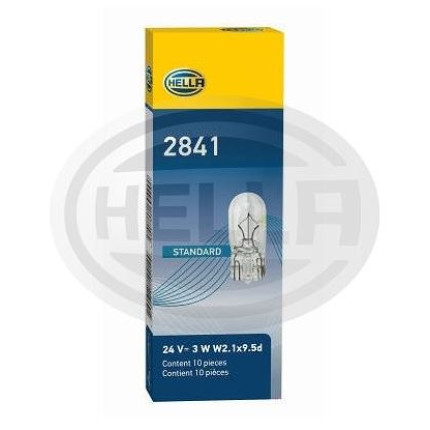 LÂMPADA PINGAO 2821 24V 3W - BASE VIDRO 10 PC HELLA HE2841