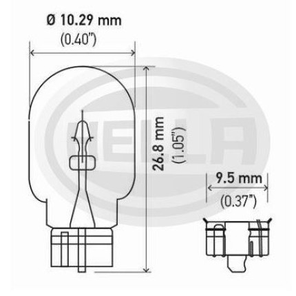 LÂMPADA PINGAO 2821 24V 3W - BASE VIDRO 10 PC HELLA HE2841
