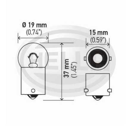 LÂMPADA 67 12V 10W BA15S - 1POLO MEDIA HELLA HE5008