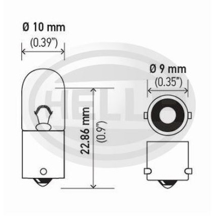 LÂMPADA 53 12V 2W - PAINEL CURTA HELLA HE3796