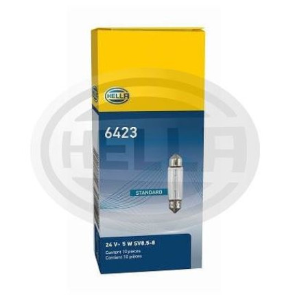 LÂMPADA TORPEDO MEDIA 24V 5W 10X36 10PC HELLA HE6423