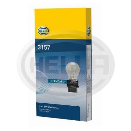 LÂMPADA 3157 12V 27/7W 2POLOS BASE PLASTICA HELLA HE3157