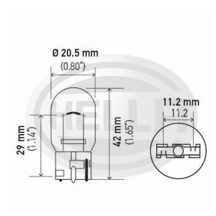 LÂMPADA 6941 12V 21W 1POLO BASE VIDRO GRANDE HELLA HE7440