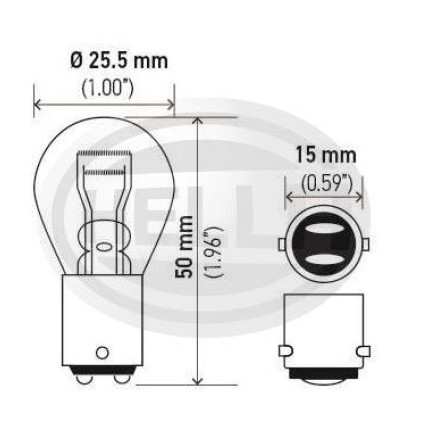 LÂMPADA 1176 24V 21/5W 2POLOS ENCONTRADOS HELLA HE7534