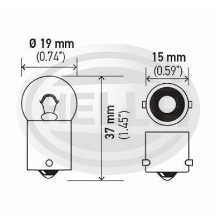 LÂMPADA 67 12V 10W BA15S - 1POLO MEDIA AMARELA HELLA HE5009