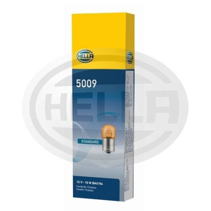 LÂMPADA 67 12V 10W BA15S - 1POLO MEDIA AMARELA HELLA HE5009