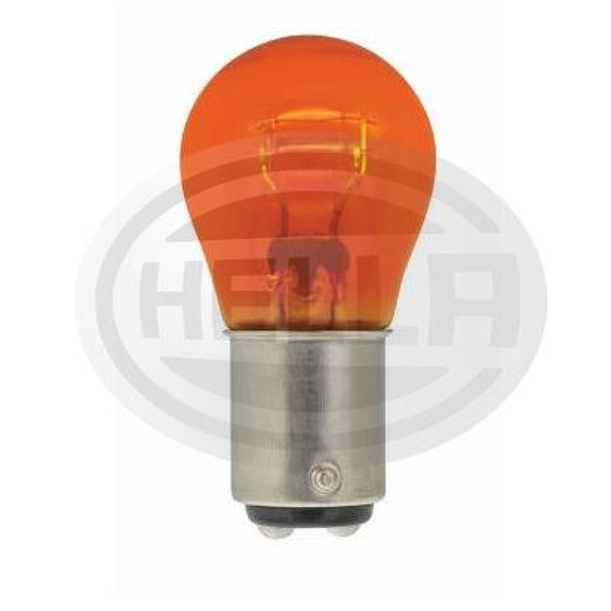 LÂMPADA 1057 12V 21/5W 2POLOS PINO Y TRANSVERSAL AMARELA 7528/7225 HELLA HE7225A