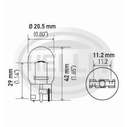 LÂMPADA 6941 12V 21W 1POLO BASE VIDRO GRANDE AMARELA  HELLA HE7440NA