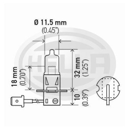 LÂMPADA H3 24V 70W IODO - FAROL MILHA DOUBLE POWER HELLA HEH324VDP
