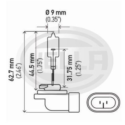 LÂMPADA 886 12V 50W **H27/1 OU/2 TRATOR HELLA HE886