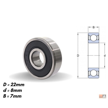 ROLAMENTO COMPATÍVEL 608 8X22X7 IK608DDU