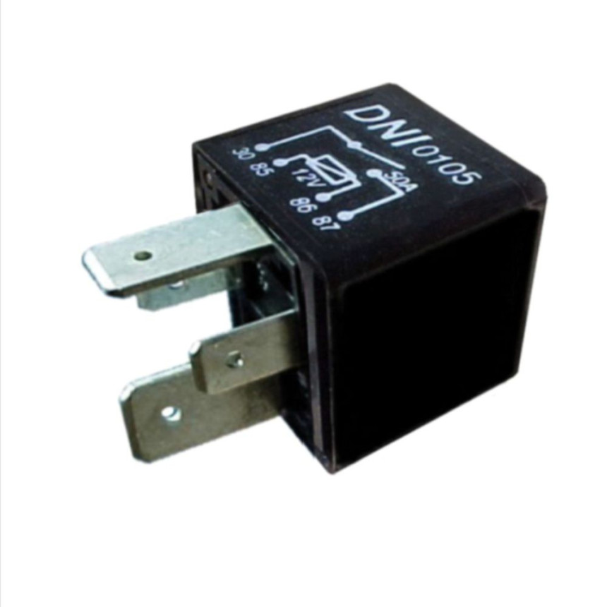 RELE AUXILIAR COMPATÍVEL 12V 50A 4T C/SUPORTE DNI0105