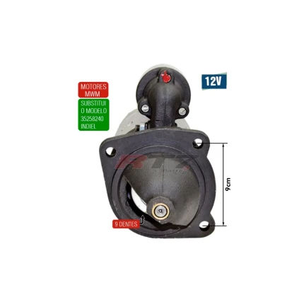 MOTOR DE PARTIDA ARRANQUE COMPATÍVEL COM BOSCH JF 12V 9D VALMET VW FORD AGRALE MWM 9000083036