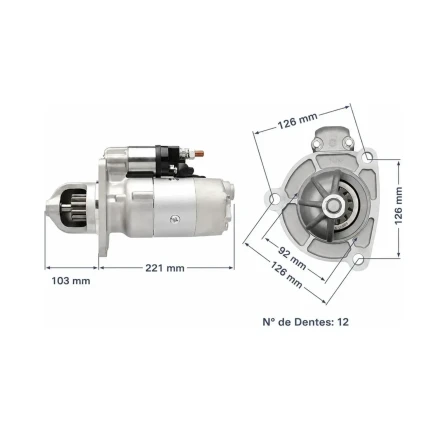 MOTOR DE PARTIDA PRESTOLITE M100R 12V 12D VW CARGO CUMMINS 35260870 NOV1070102