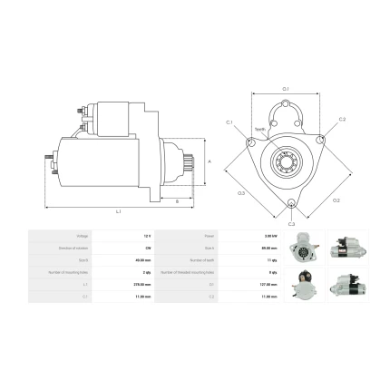 MOTOR PARTIDA DENSO 12V 11D CUMMINS 2F 4280005120