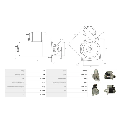 MOTOR PARTIDA HITACHI 12V 8D BRANCO YANMAR S114651