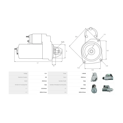 MOTOR PARTIDA DELCO PG260G 12V 8D MOHAVE SORENTO 8000173