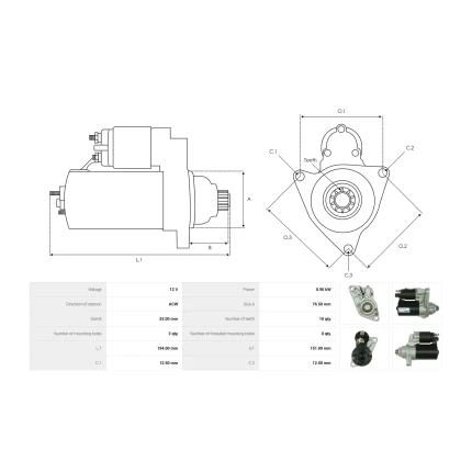 MOTOR PARTIDA VALEO 9D FOX POLO GOLF GOL G5 D7ES6