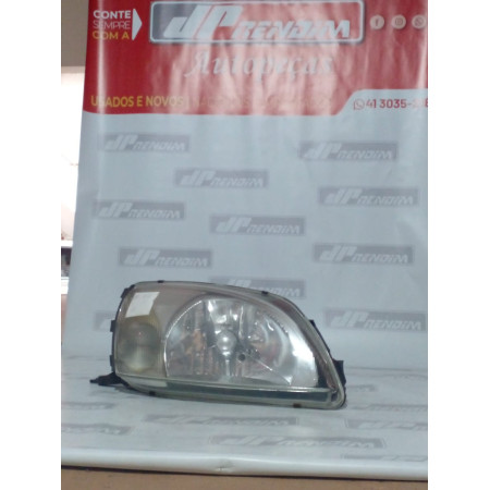 Farol Direito Ford Fiesta-Courier Lente de Vidro Fo-11 Ano 2000 2001 2002 2003 2004 2005 a 2010 - Usado