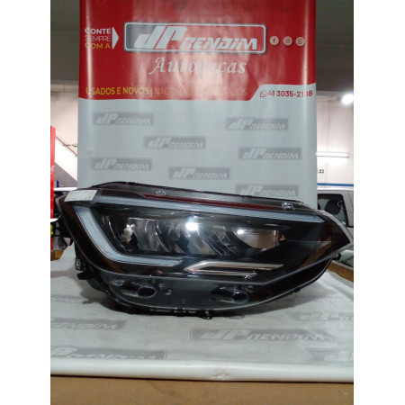 Farol Direito VW Nivus Mácara Negra com Led Vw-59 Ano 2021 2022 - Usado