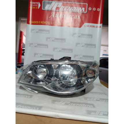 Farol Esquerdo Fiat Palio-Siena-Strada Máscara Metalizada Canhão Negro Fi-51 Ano 2004 2005 2006 2007 2008 2009 2010 a 2014 - Novo