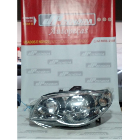 Farol Esquerdo Fiat Palio-Siena-Strada Máscara Metalizada Canhão Negro Fi-51 Ano 2004 2005 2006 2007 2008 2009 2010 a 2014 - Novo