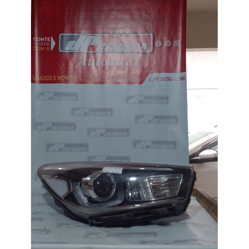 Farol Direito Kia Rio Cromado Ki-05 Ano 2020 2021 2022 - Usado