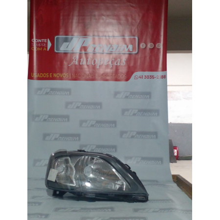 Farol Direito Renault Logan Máscara Cinza Re-06 Ano 2006 2007 2008 2009 2010 - Usado