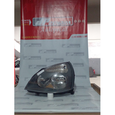 Farol Esquerdo Renault Clio Máscara Cinza Re-08 Ano 2006 2007 2008 2009 2010 2011 2012 - Usado