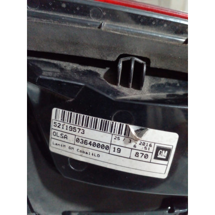 Lanterna Lado Direito Chevrolet Cobalt Tampa Traseira C-61 Ano 2016 2017 2018 2019 2020 - Usado
