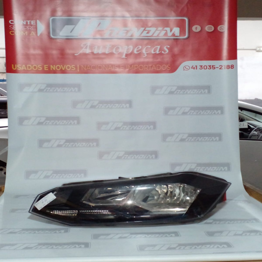 Farol Esquerdo VW Polo-Virtus Vw-33 Ano 2018 2019 2020 2021 2022 - Usado
