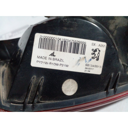 Lanterna Lado Esquerdo Peugeot 208 Fumê P-10 Ano 2013 2014 2015 2016 2017 2018 2019 - Usado