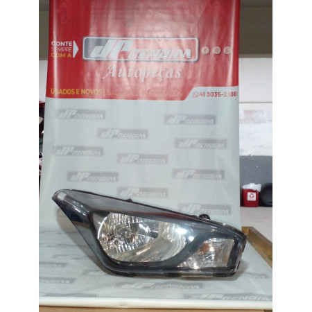 Farol Direito Hyundai HB20 Máscara Negra Hy-04 Ano 2013 2014 2015 2016 2017 2018 2019 - Usado