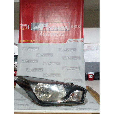 Farol Direito Hyundai HB20 Máscara Negra Hy-05 Ano 2013 2014 2015 2016 2017 2018 2019 - Usado