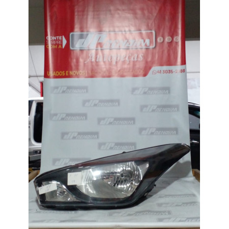 Farol Esquerdo Hyundai HB20 Máscara Negra Hy-08 Ano 2013 2014 2015 2016 2017 2018 2019 - Usado