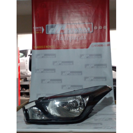 Farol Esquerdo Hyundai HB20 Máscara Negra Hy-10 Ano 2013 2014 2015 2016 2017 2018 2019 - Usado