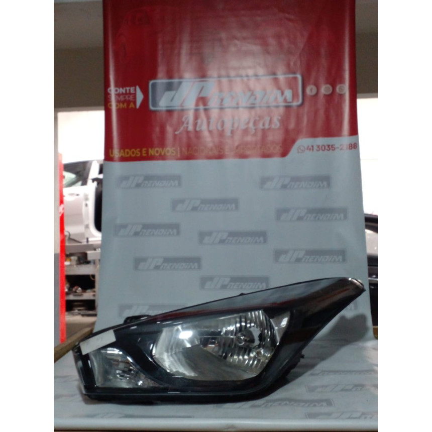 Farol Esquerdo Hyundai HB20 Máscara Negra Hy-10 Ano 2013 2014 2015 2016 2017 2018 2019 - Usado