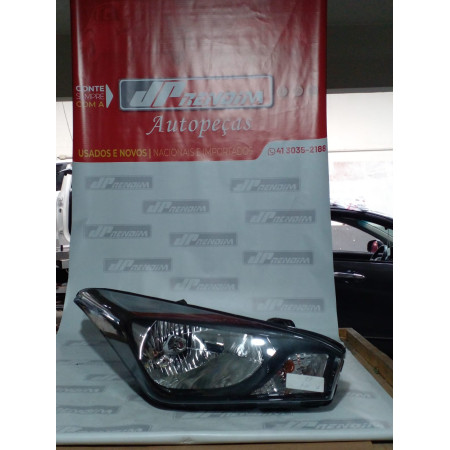 Farol Direito Hyundai HB20 Máscara Negra Hy-12 Ano 2013 2014 2015 2016 2017 2018 2019 - Usado