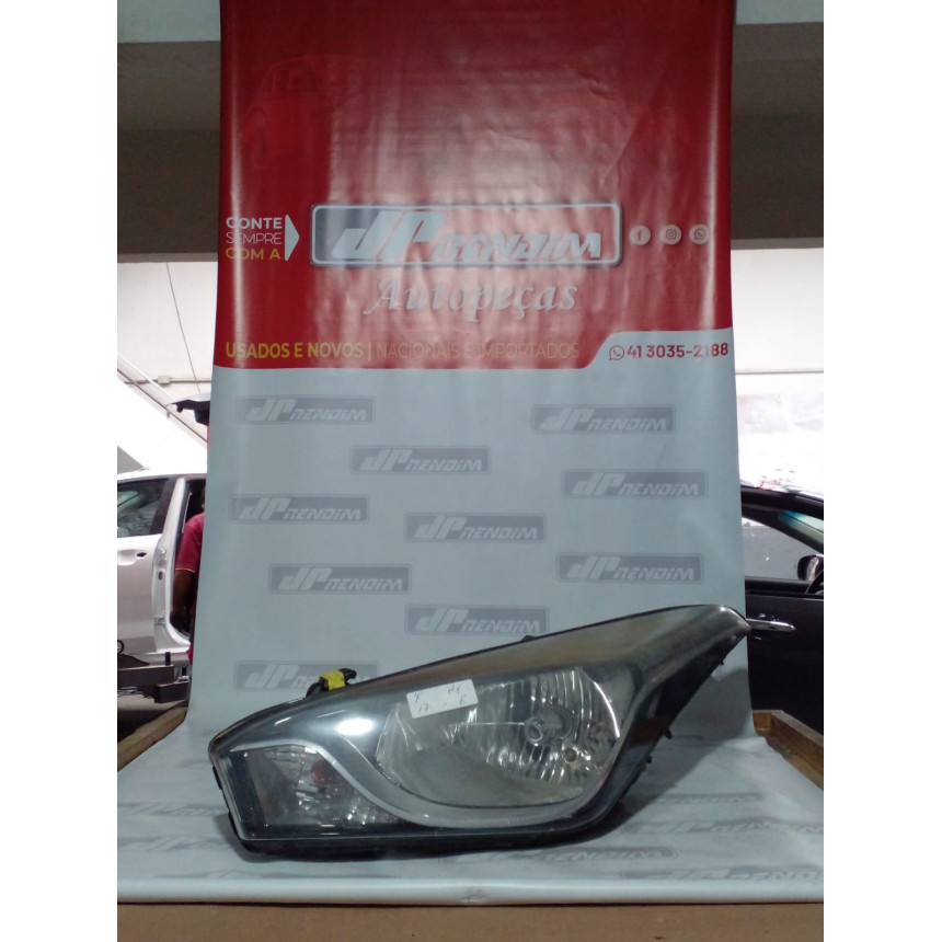 Farol Esquerdo Hyundai HB20 Máscara Negra Hy-17 Ano 2013 2014 2015 2016 2017 2018 2019 - Usado