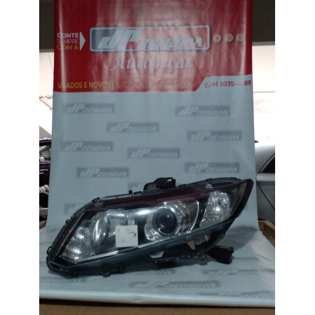 Farol Esquerdo Honda Civic H-10 Ano 2012 2013 2014 2015 2016 - Usado