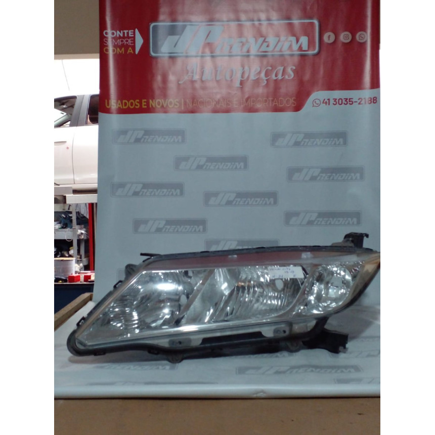 Farol Esquerdo Honda City Cromado H-21 Ano 2015 2016 2017 - Usado