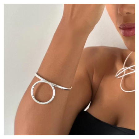 Bra Aro Tubo Liso Rodio 1 Volta Tipo O