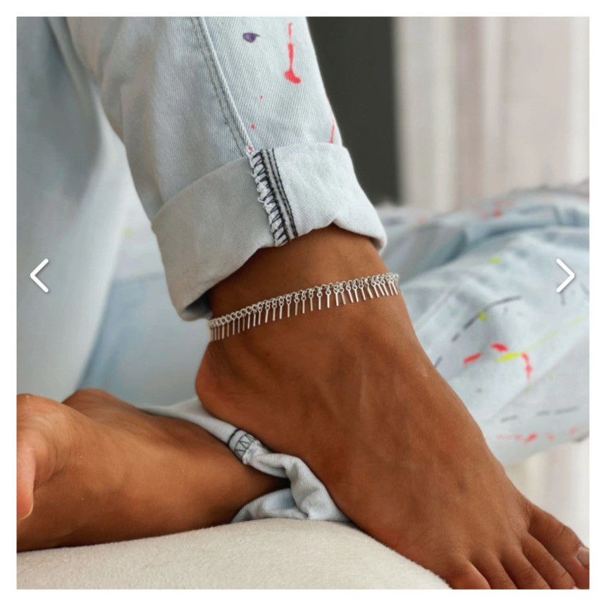 Tornozeleira Prata Palitos