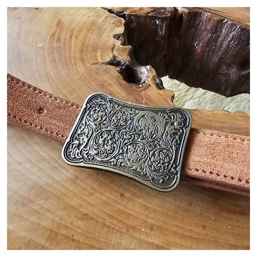 Cinto Caramelo Fivela Quadrada