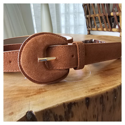 Cinto Caramelo Todo Camurça