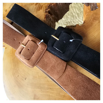 Cinto Camurça Fivela Quadrada